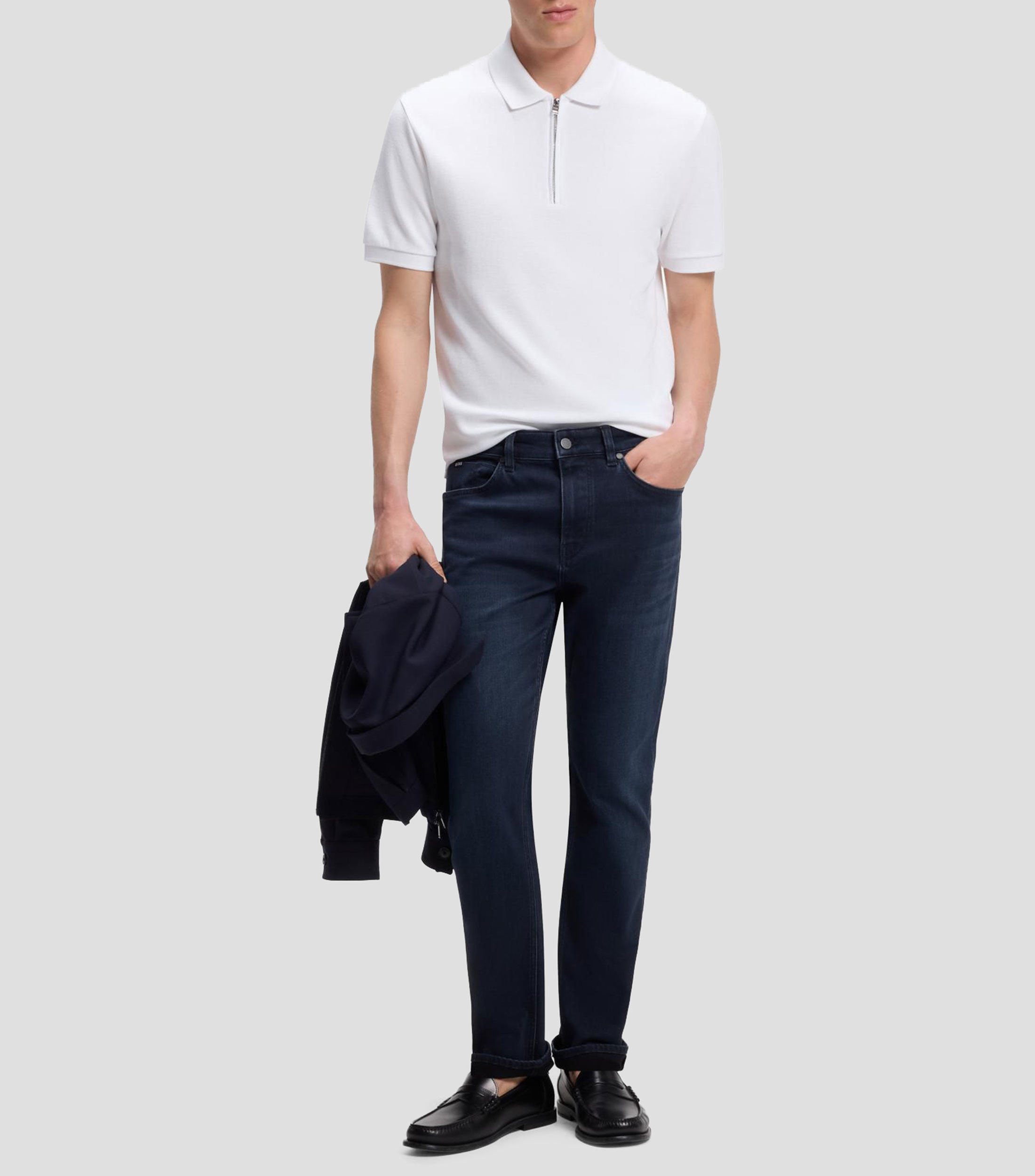 Jeans slim de algodón elástico Hombre